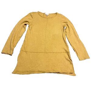 Benedetta B Italy Sweater Merino Wool Cashmere Blend Mustard Yellow Large L